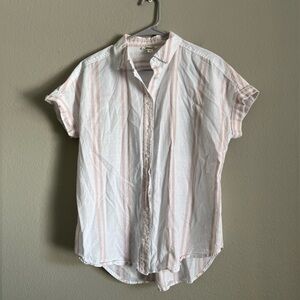 ❌LAST CHANCE❌ GOODTHREADS women’s pink & white short sleeve button down medium‎